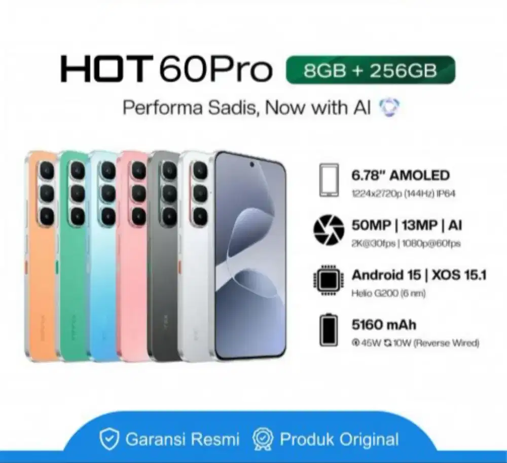 PROMO INFINIX HOT 60 PRO RAM 8/256 BARU (SEGEL)