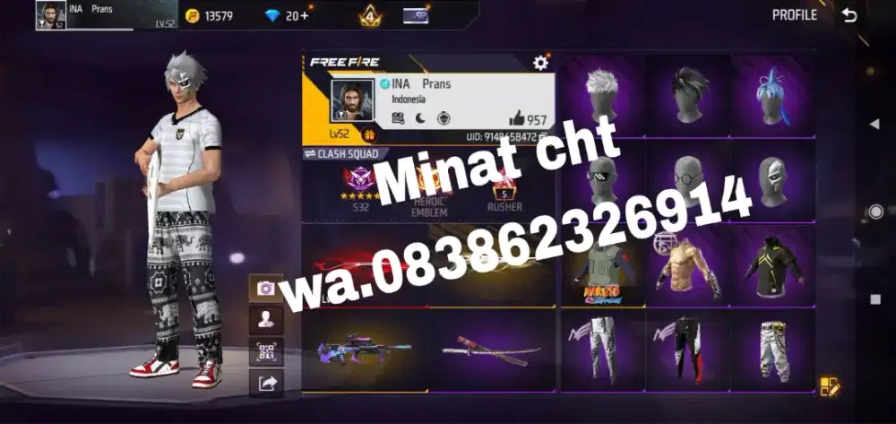 Jual akun ff spek GG murah murah dijamin Aman dan Terpercaya