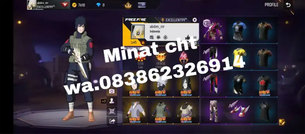 Jual akun ff spek GG murah murah dijamin Aman dan Terpercaya