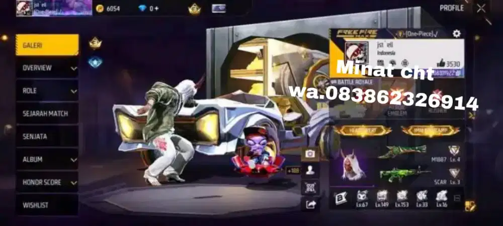 Jual akun ff spek GG murah dijamin Aman dan Terpercaya