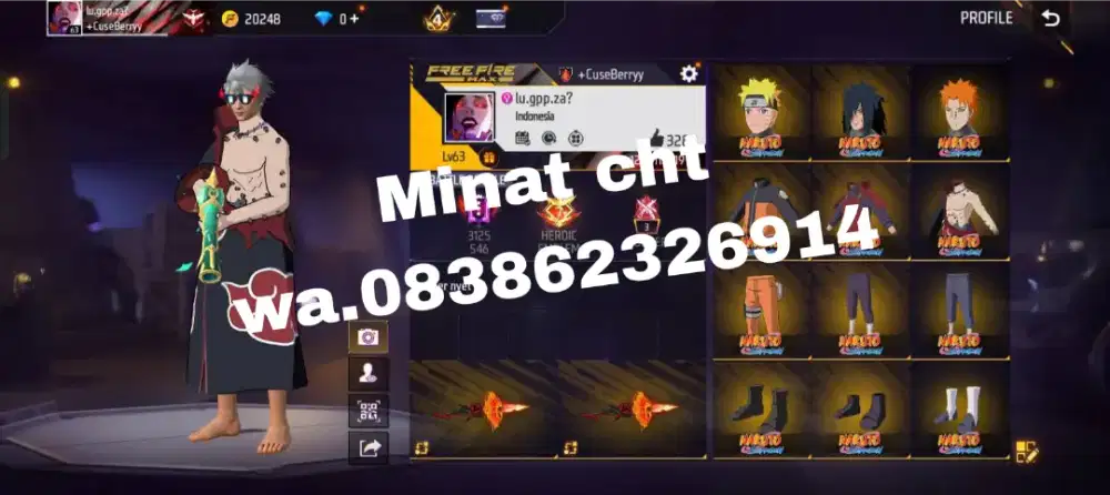 Jual akun ff spek GG murah Aman dan Terpercaya