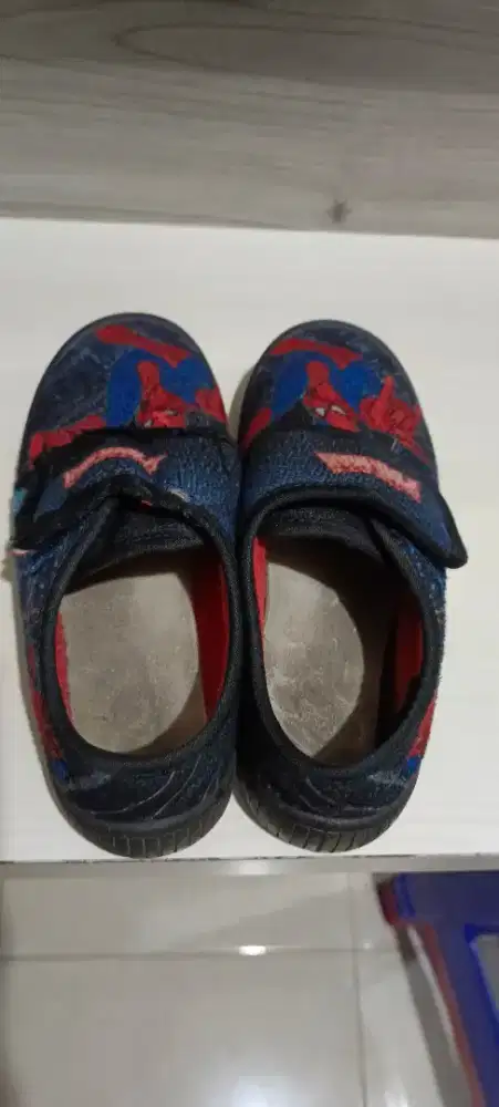 Sepatu anak merk bubble ori P 19cm murah 70k baru 350k motif spiderman