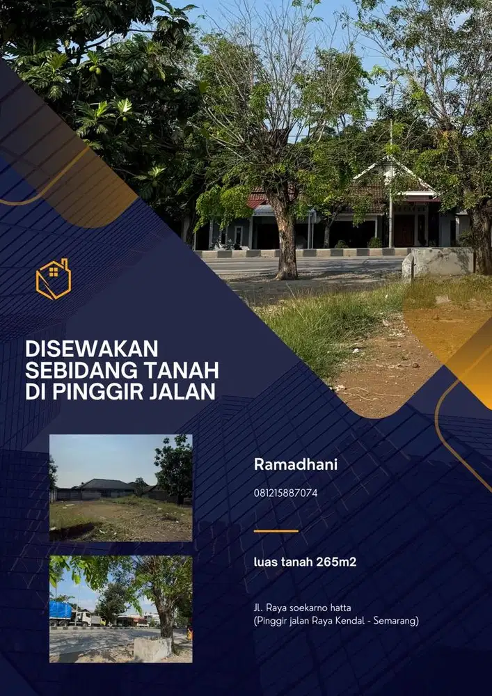 Disewakan Sebidang tanah pinggir jalan raya semarang - kendal
