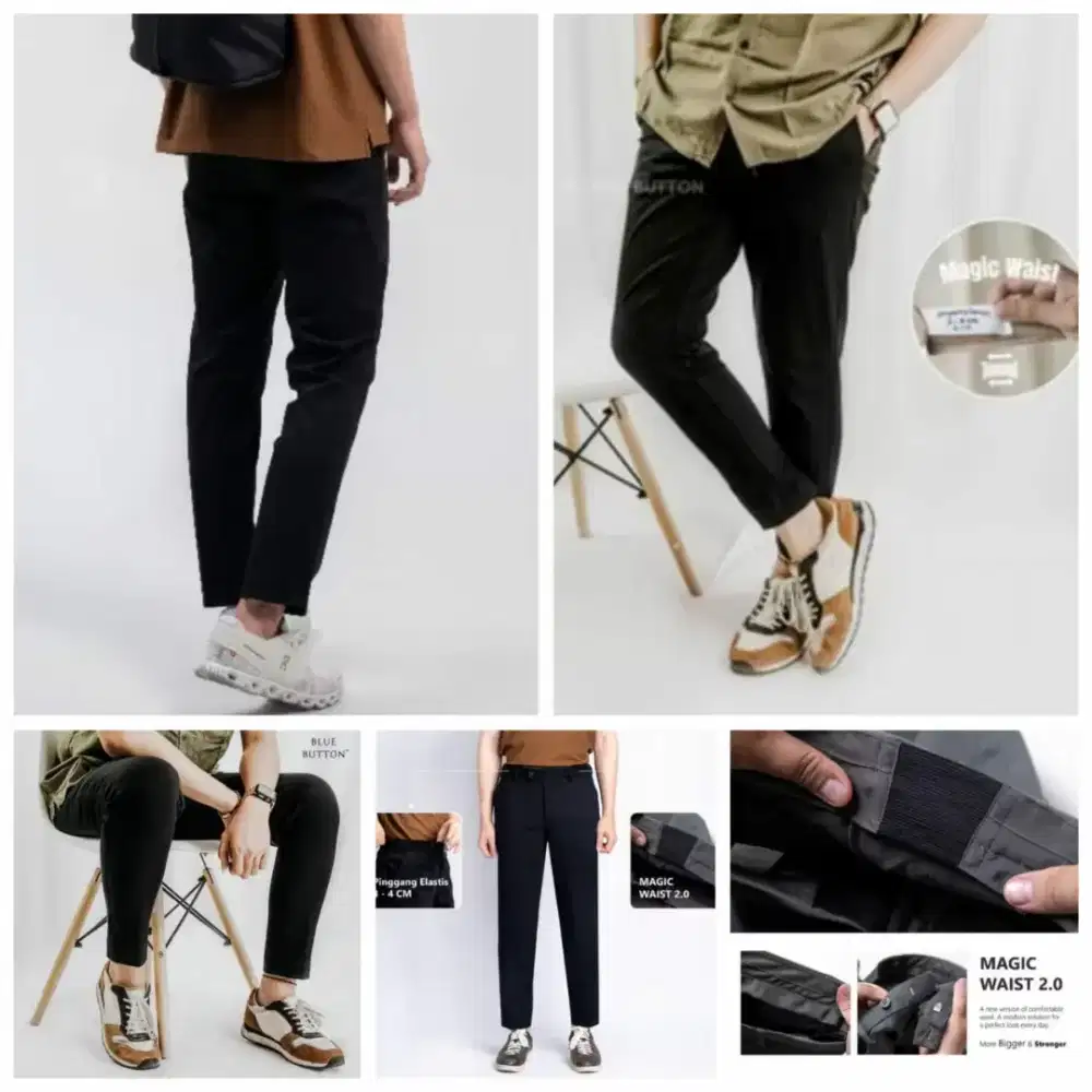 Celana Chino Hitam Ankle Pants Size 32 Slim Fit Kondisi Baru