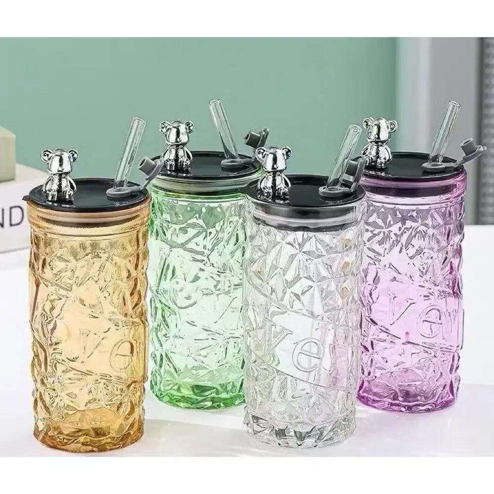 botol/gelas souvenir mewah beruang/bear kaca