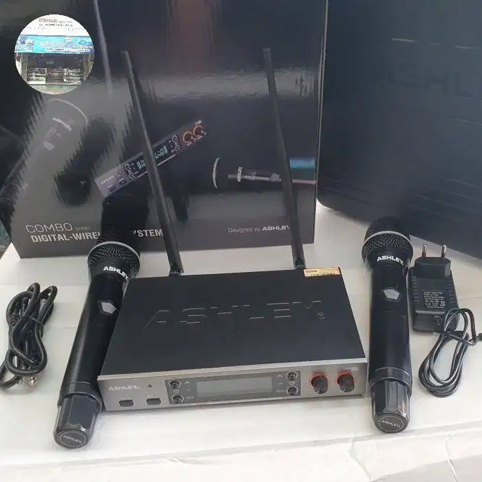 Mic Wireless Ashley Combo UHF Anti Feedback Koper Karaoke ORIGINAL
