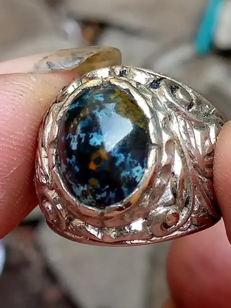 Batu bacan Doko  kembang 14x9x5 ring uk 8