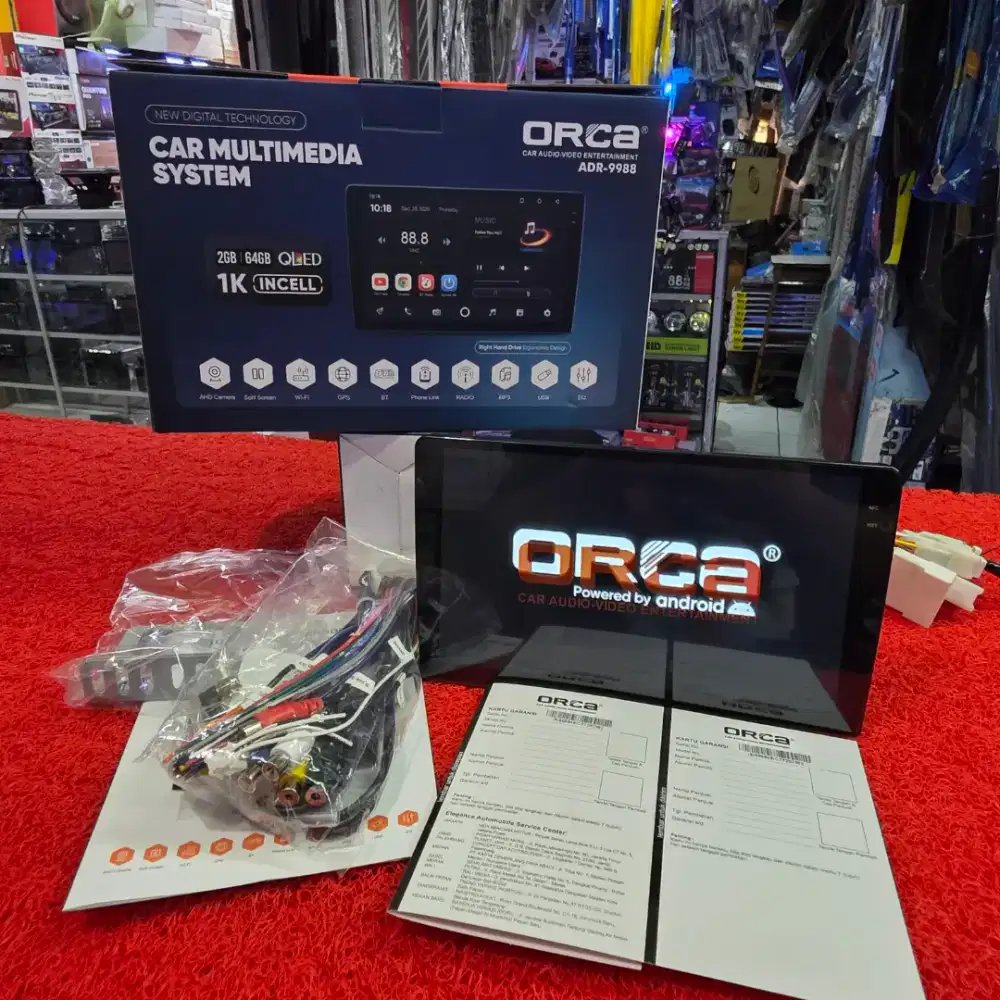 Head Unit Android ORCA 1K ECO LITE Series ADR-9988 2GB+64GB QLED 10 in