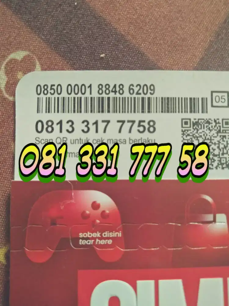 Kartu perdana Telkomsel simpati 11 digit 58 Mapan