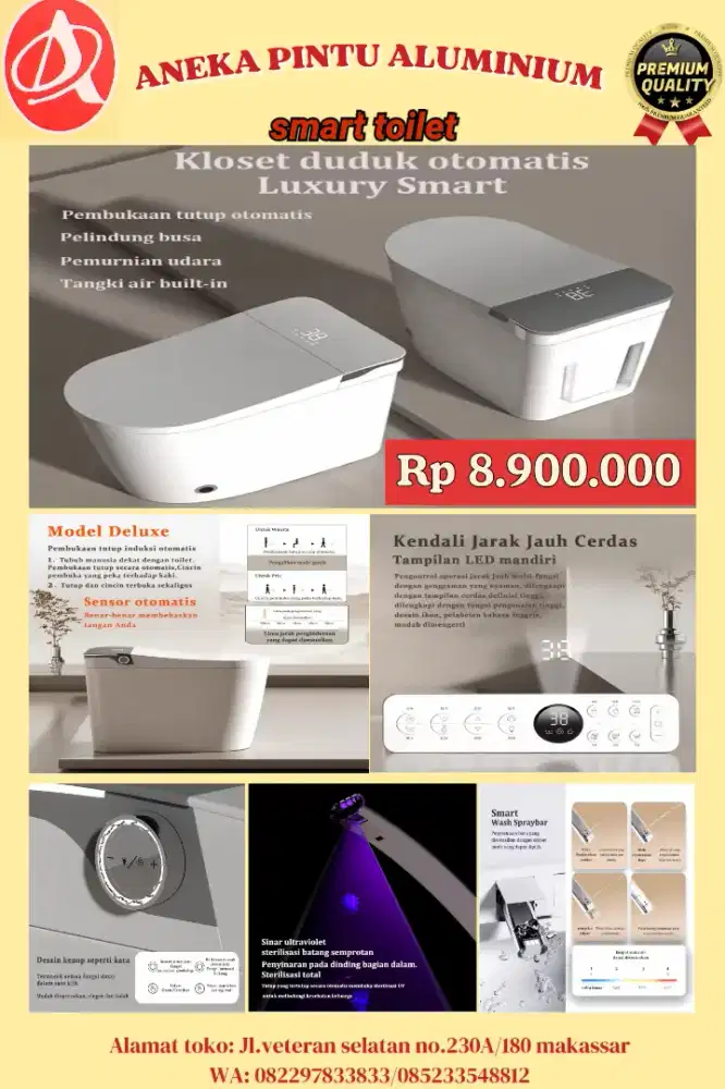 Kloset Premium Tutup Otomatis Sensor Pintar