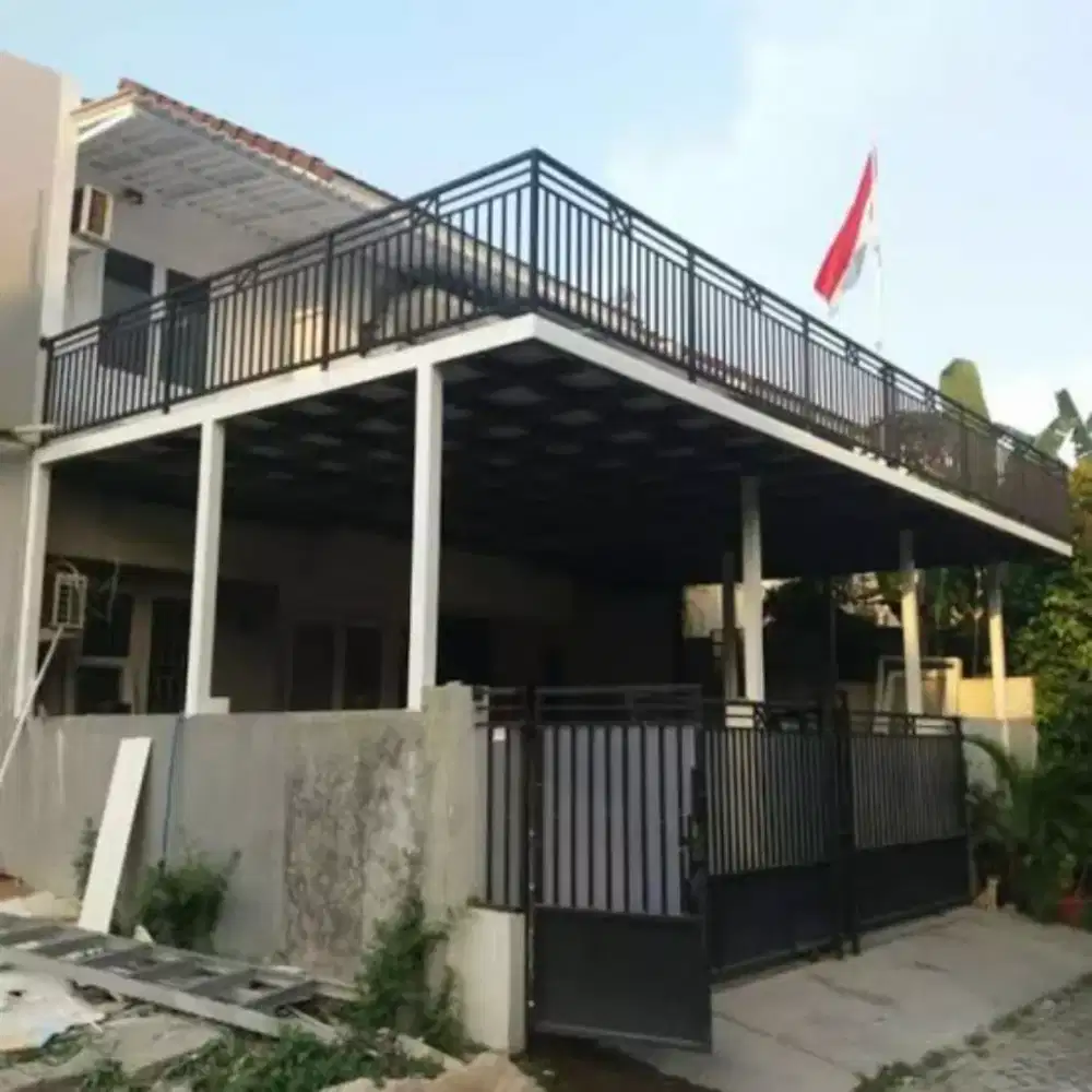 Canopy mezzanine - mezanine gudang - kanopi balkon mezanin - dak besi