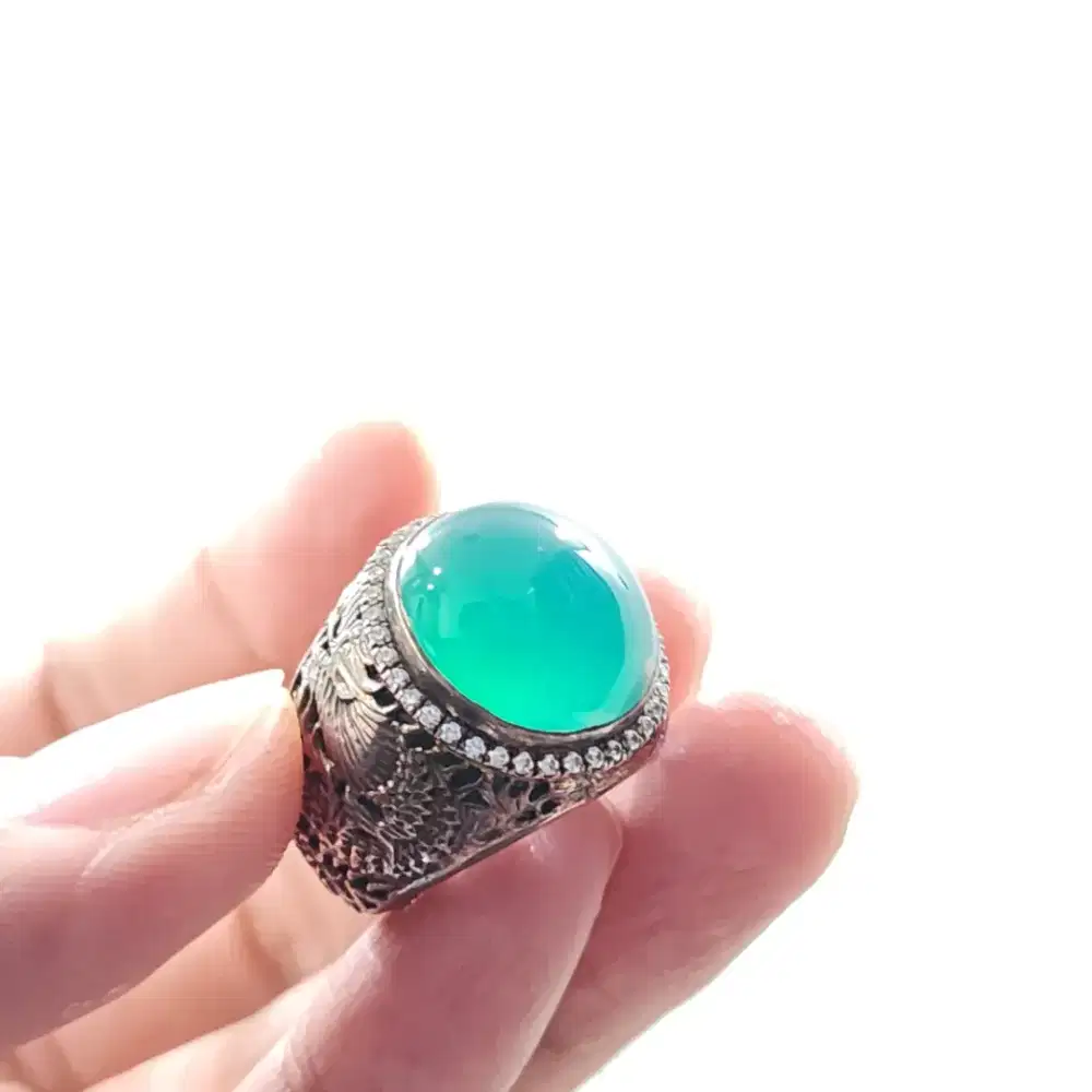 Bacan ring perak naga