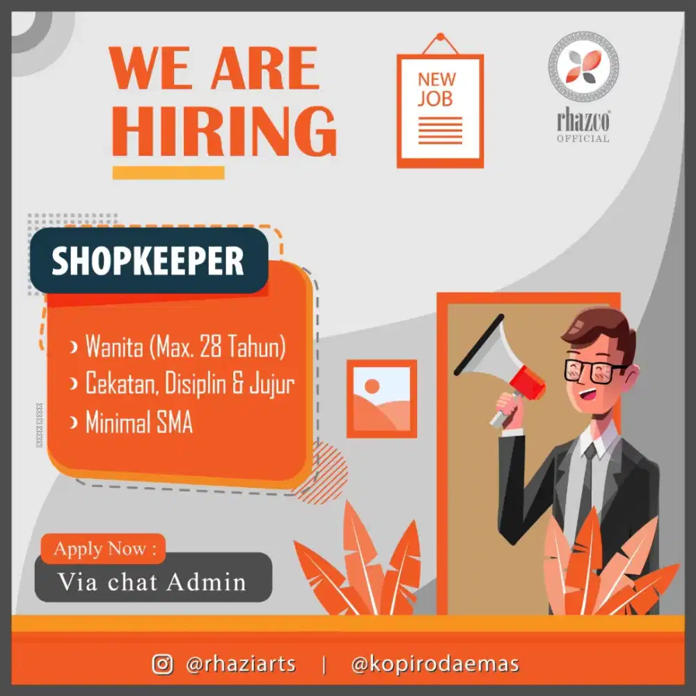 [ LOWONGAN PEKERJAAN ] - Shopkeeper (Wanita)