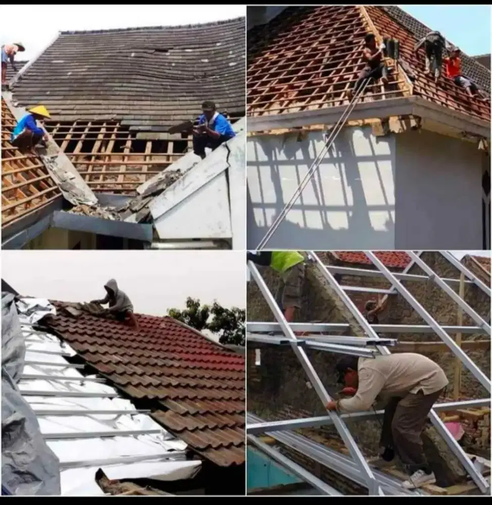Renovasi atap rumah bongkar atap lama ganti bajaringan