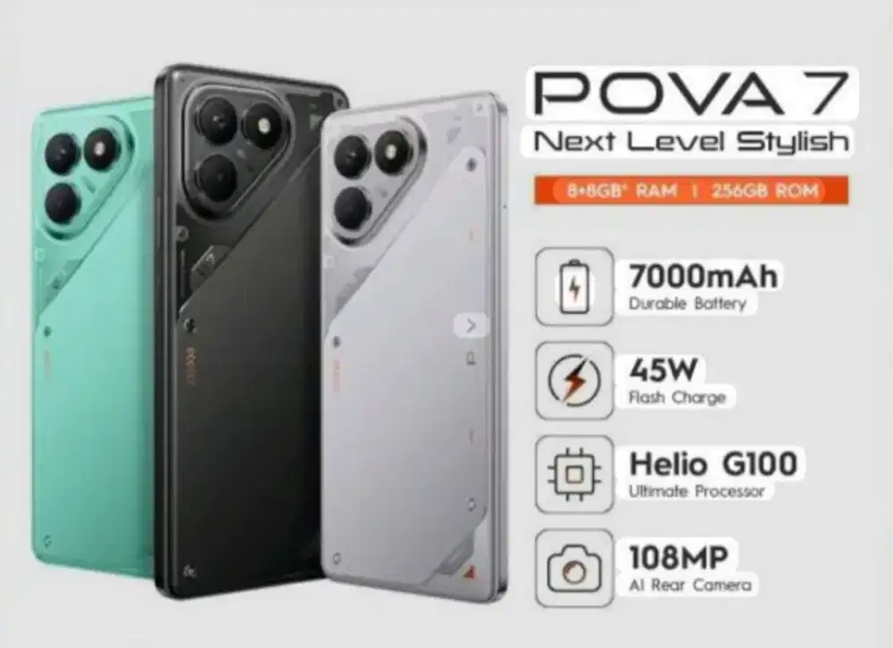 POVA 7 8/128 garansi resmi