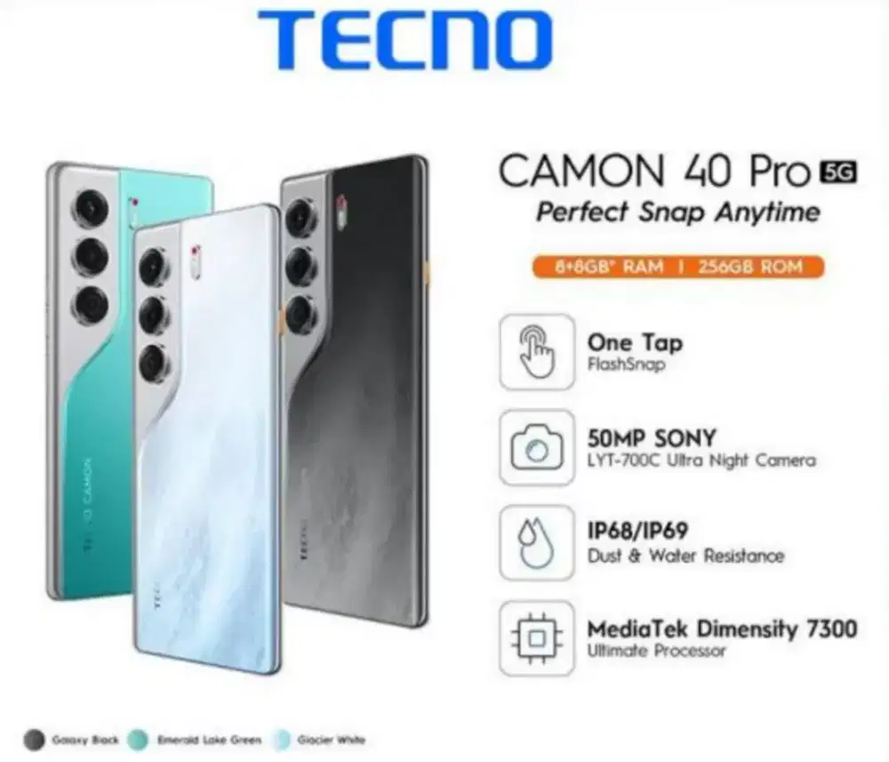 Camon 40 pro 5g 8/256 garansi resmi