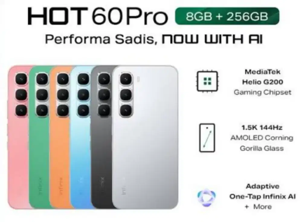 Infinix Hot 60 pro 8/256 garansi resmi