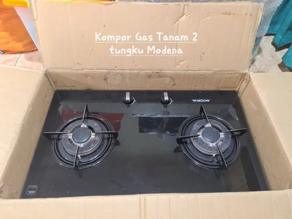 Kompor Gas Tanam Modena & Cooker Hood/Penyedot Asap Kompor Modena