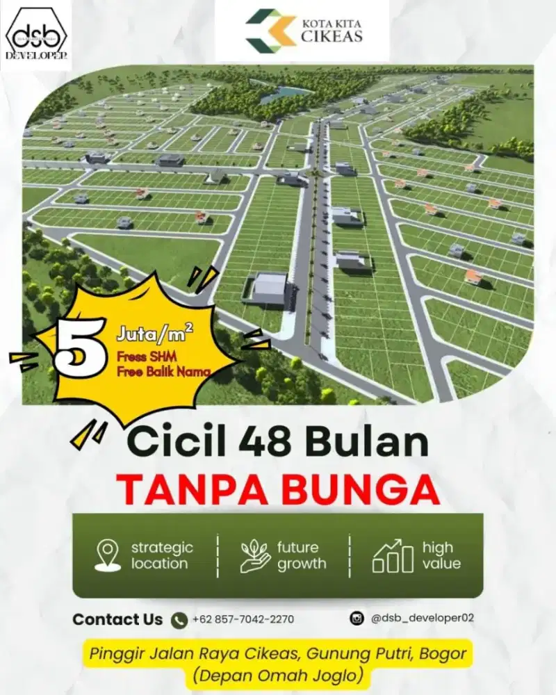 Tanah Kavling Siap Bangun di Cikeas – Cibubur