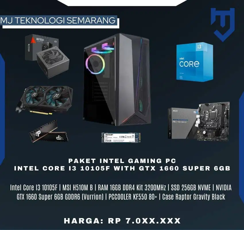 PC Gaming Intel Core I3 10105F with NVIDIA GTX 1660 Super 6GB GDDR6