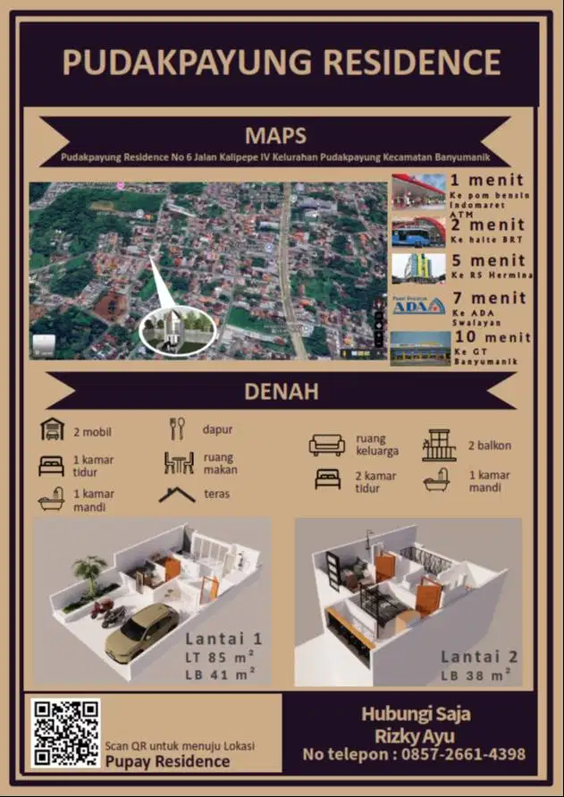 Rumah di kontrakan Lokasi Banyumanik Semarang atas