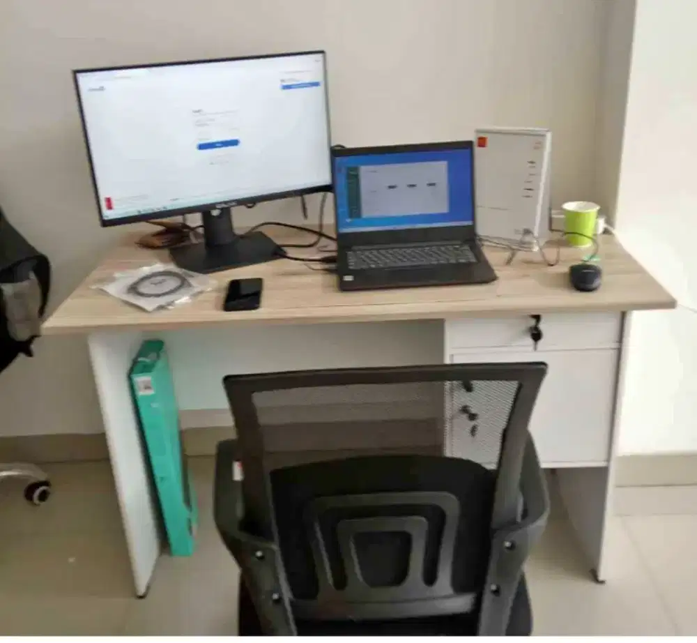 Meja Kerja + Kursi Kerja Baru Free Ongkir Pasang