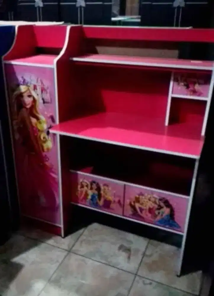 Meja Belajar Barbie Pink