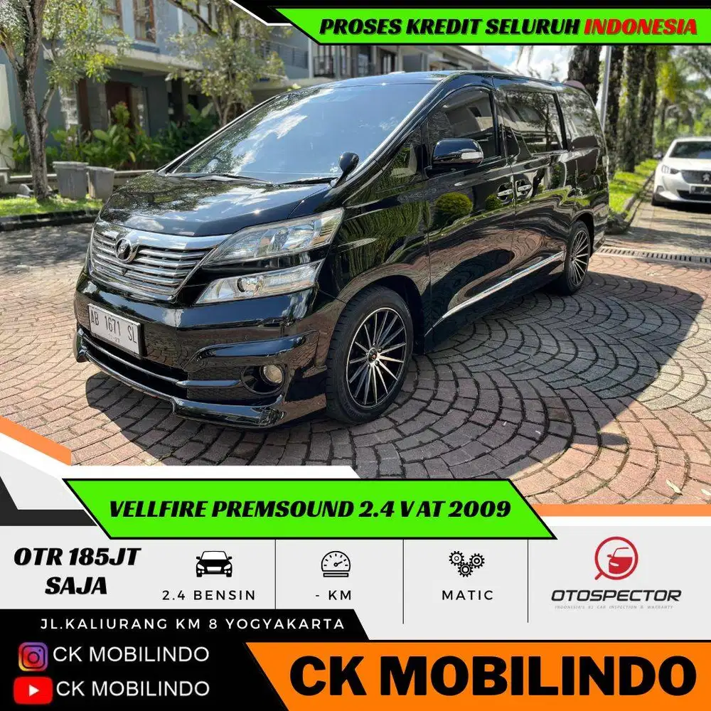 (Dp20jt) Vellfire V Premium sound 2009 Plat AB ORISINIL Bisa Kredit