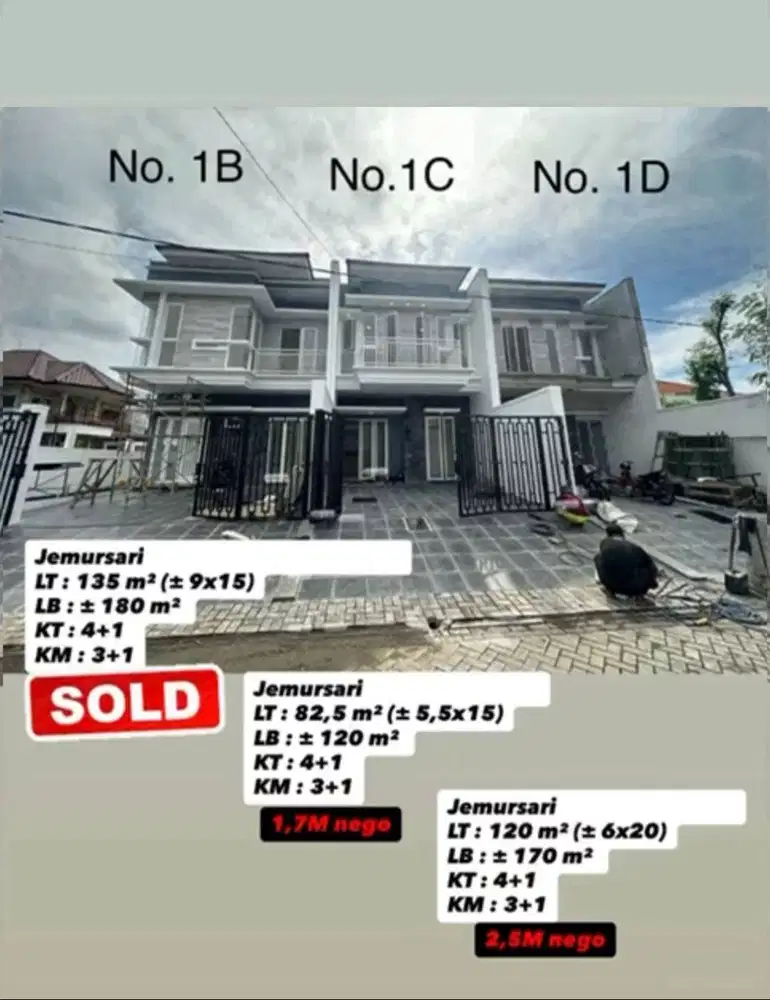 Dijual Rumah Baru Gress di Jemursari dekat Kampus Ubaya Petra