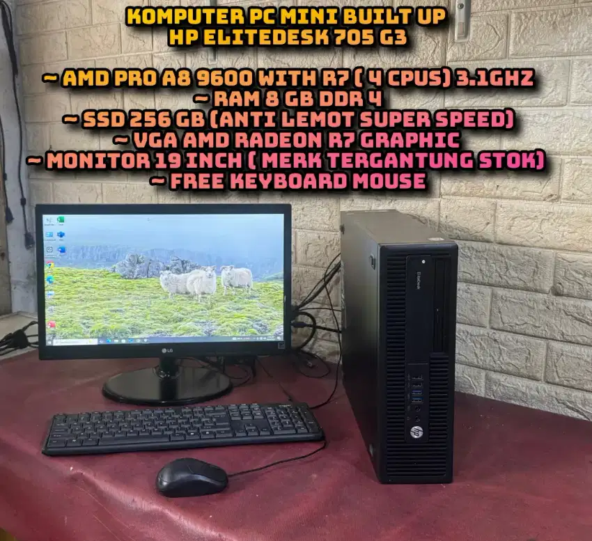 KOMPUTER PC BUILT UP AMD A8 DDR4 PC EDITING CODING GAMING RINGAN