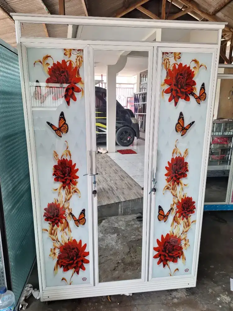 Lemari baju kaca mewah murah gratis ongkir