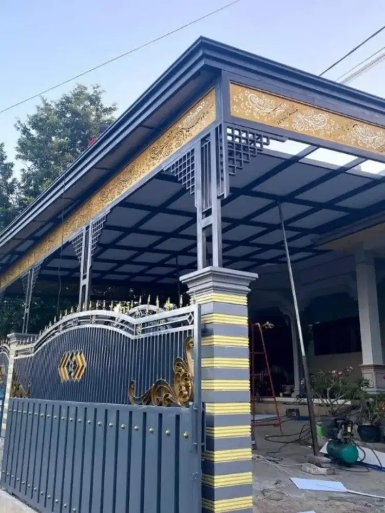 Bengkel las Lampung tralis kanopi pintu pagar gerbang tangga
