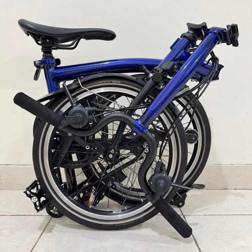 BROMPTON P LINE M12Lx BLUE LACQUER 2023 TITANIUM SUPERLIGHT - ISTIMEWA