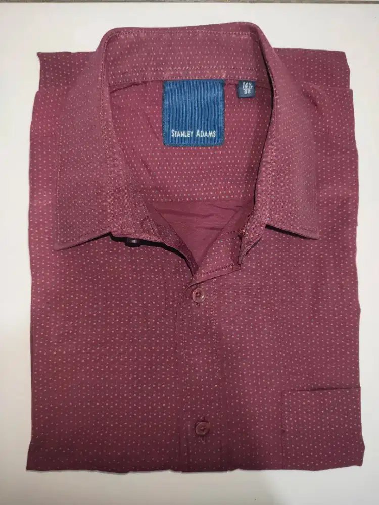 KEMEJA LENGAN PANJANG STANLEY ADAMS [MAROON]