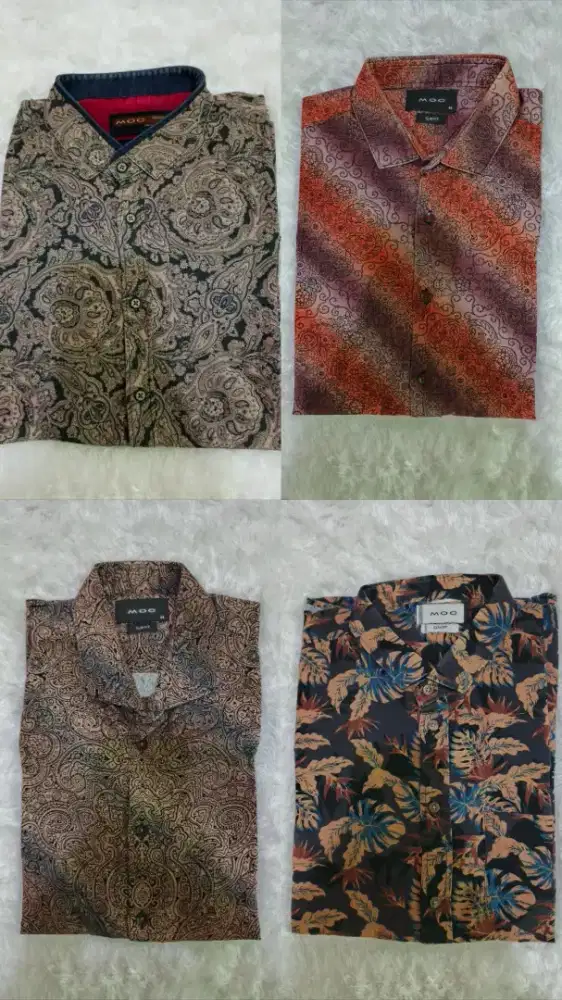 BATIK PRIA MOC SLIM FIT SIZE M & L LENGAN PENDEK