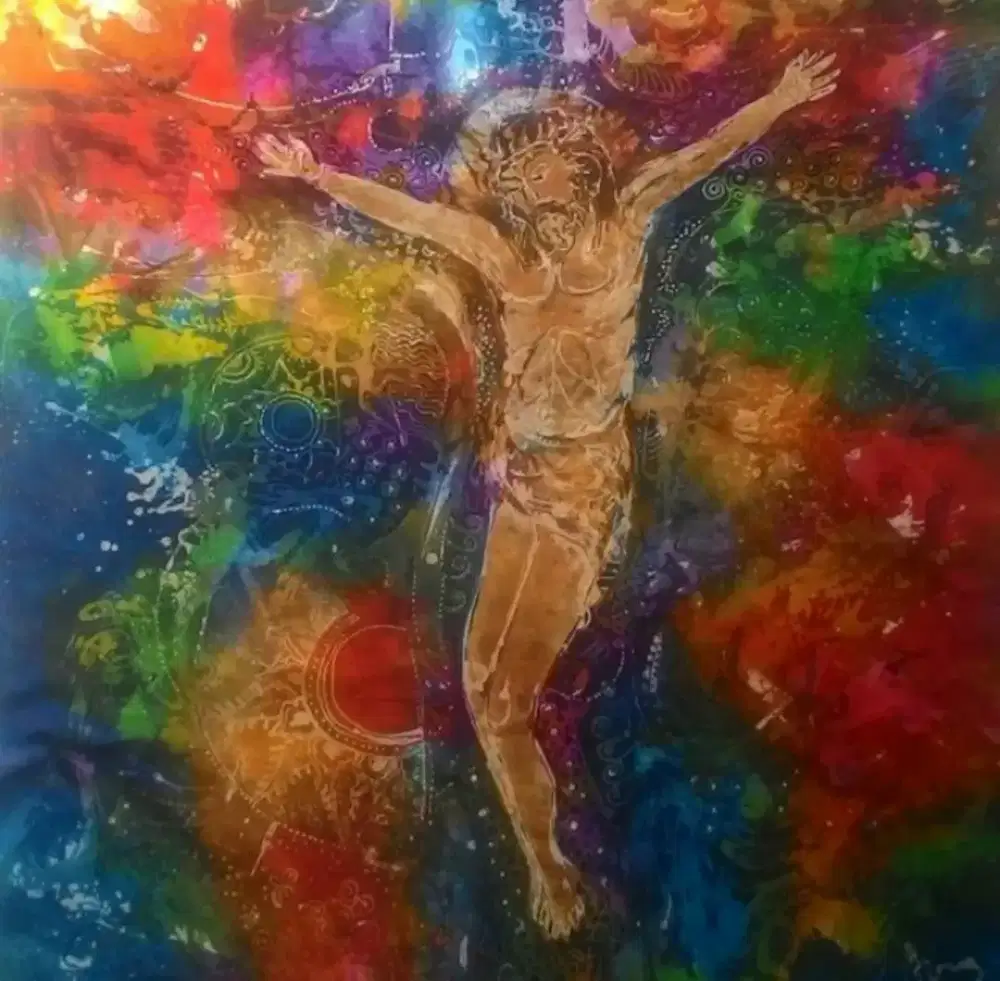 LUKISAN KAIN BATIK TULIS JESUS (100% NEW ORIGINAL)