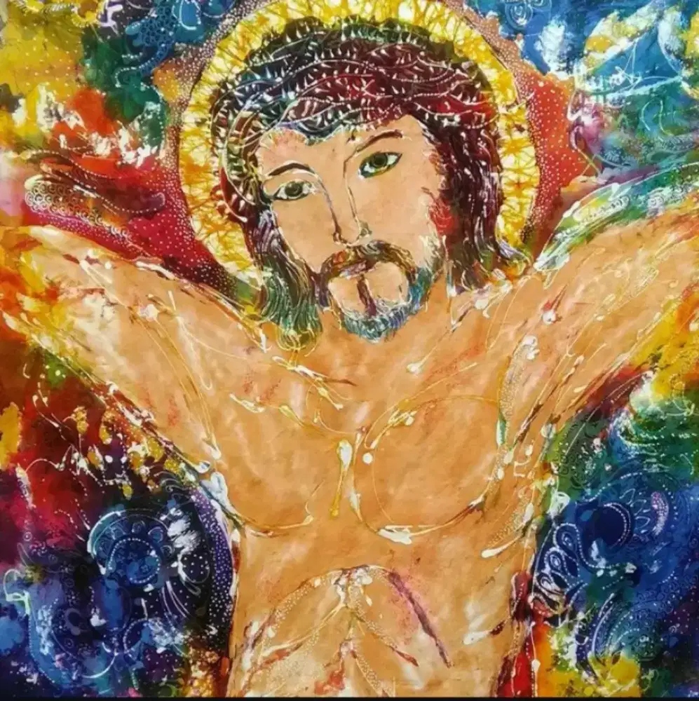 LUKISAN KAIN BATIK TULIS JESUS (NEW ORIGINAL)