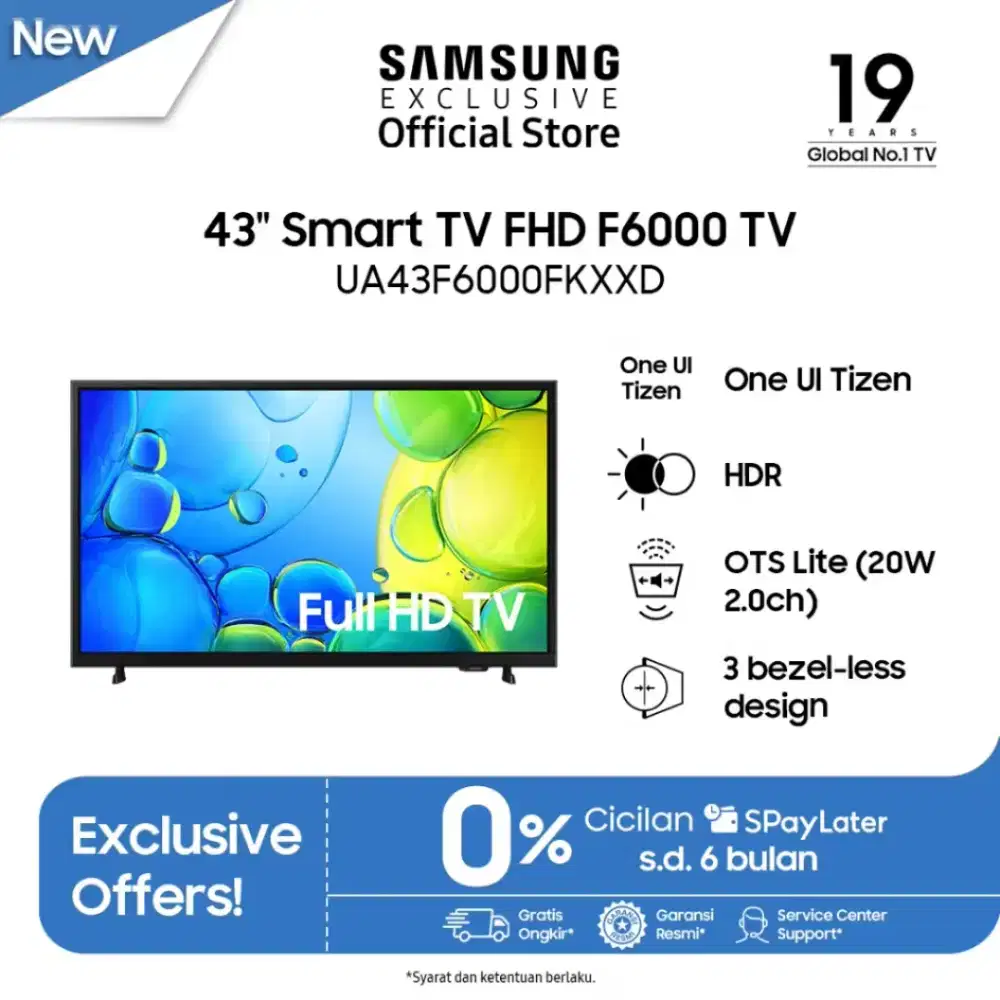 Smart TV Samsung 43 F6000 new GARANSI RESMI SEIN