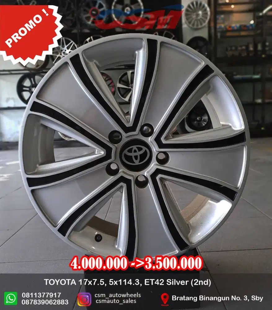 SALE!! Velg Toyota R17 (2nd) for Innova, Rush, Terios, BRV,Odyssey,HRV