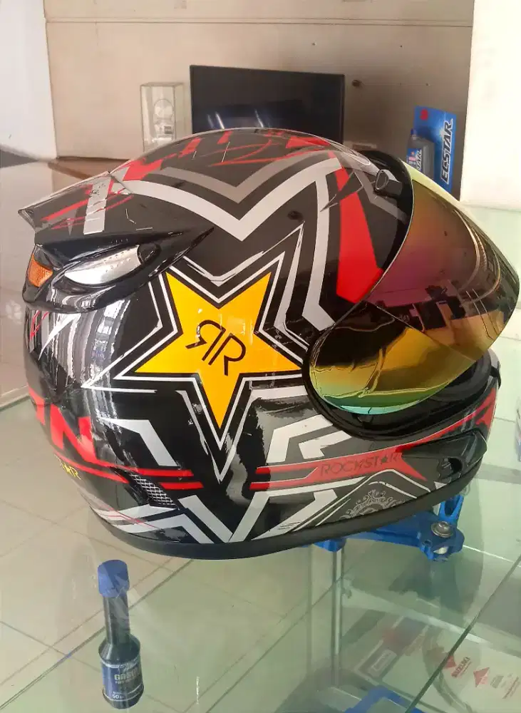 Helm fullface jpn original rainbow glass glossy