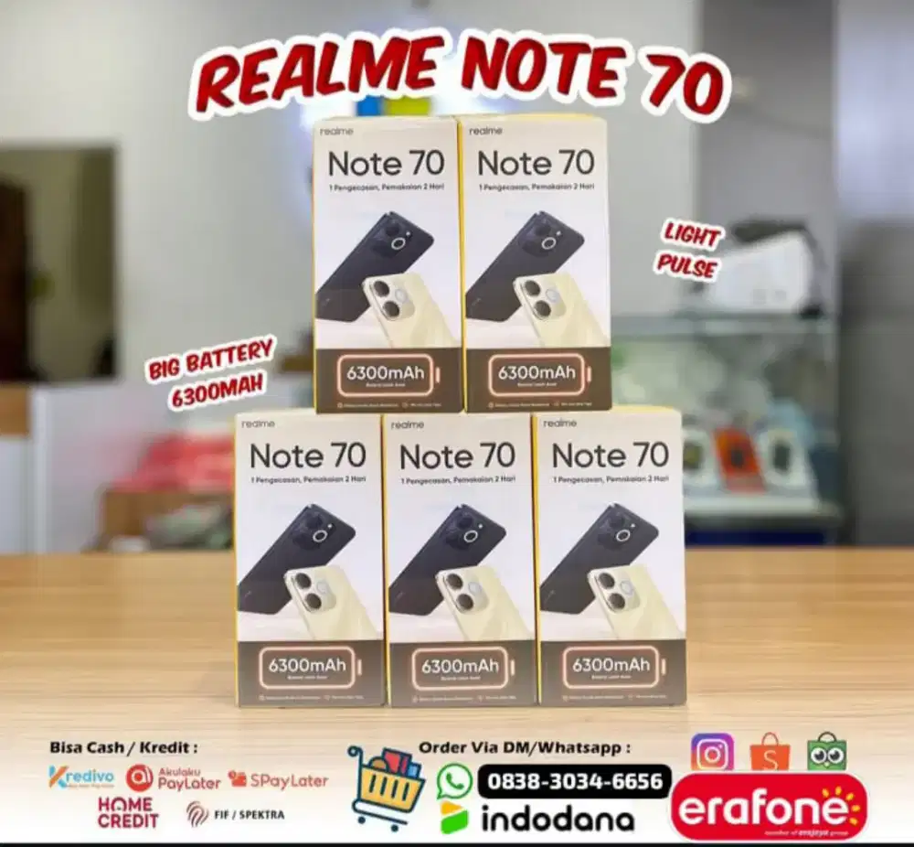 TERBARU REALME NOTE 70 BATERAI 6300 AWET DAN TAHAN BANTING