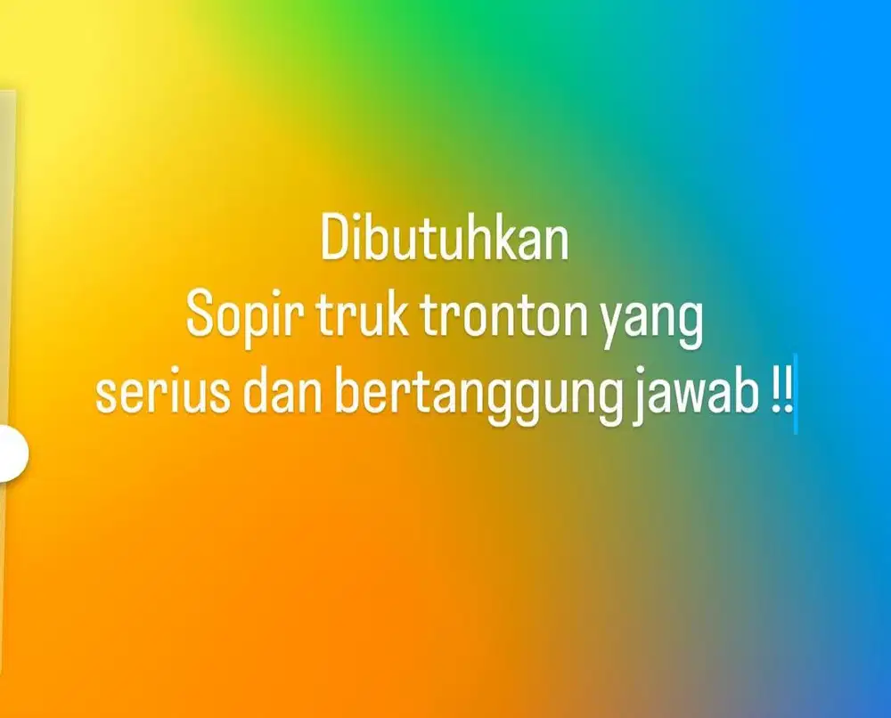 Dibutuhkan sopir truk tronton