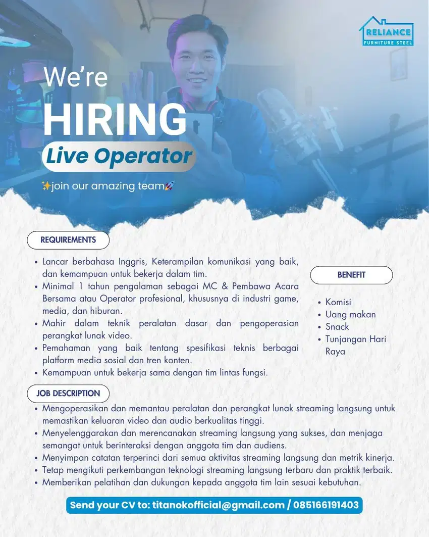 Live Operator/Moderator Host Live