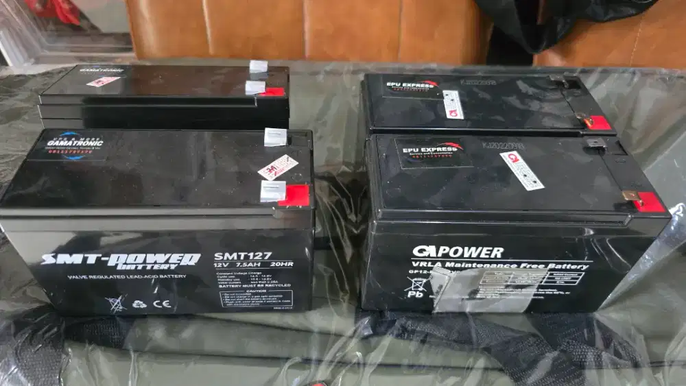 Baterai ups SMT 12V 7.5AH dan GPOWER 12V 9AH