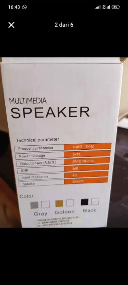 Speaker baru 1 Minggu jarang di gunain di jual aja
