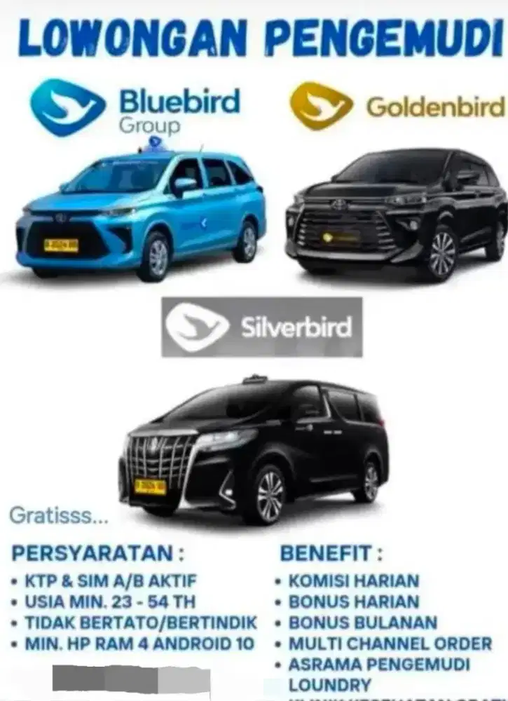 D butuhkan segera driver taksi