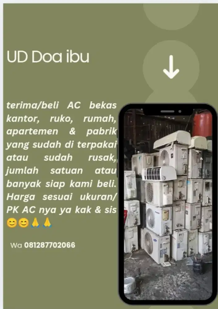 Terima ac bekas yang sudah tidak terpakai/rusak