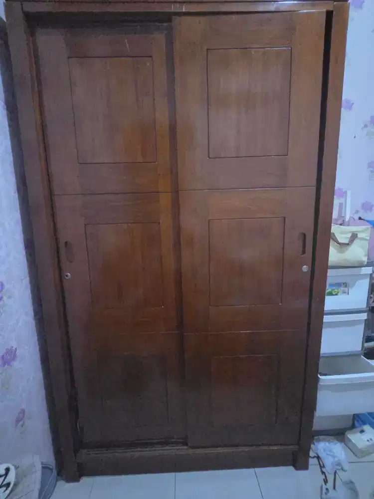 Lemari pakaian jepara jati 2 pintu