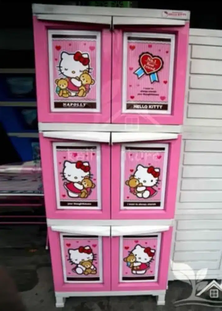 Lemari Plastik 6 Pintu Hello Kitty Napolly BCBC-163 HKBF