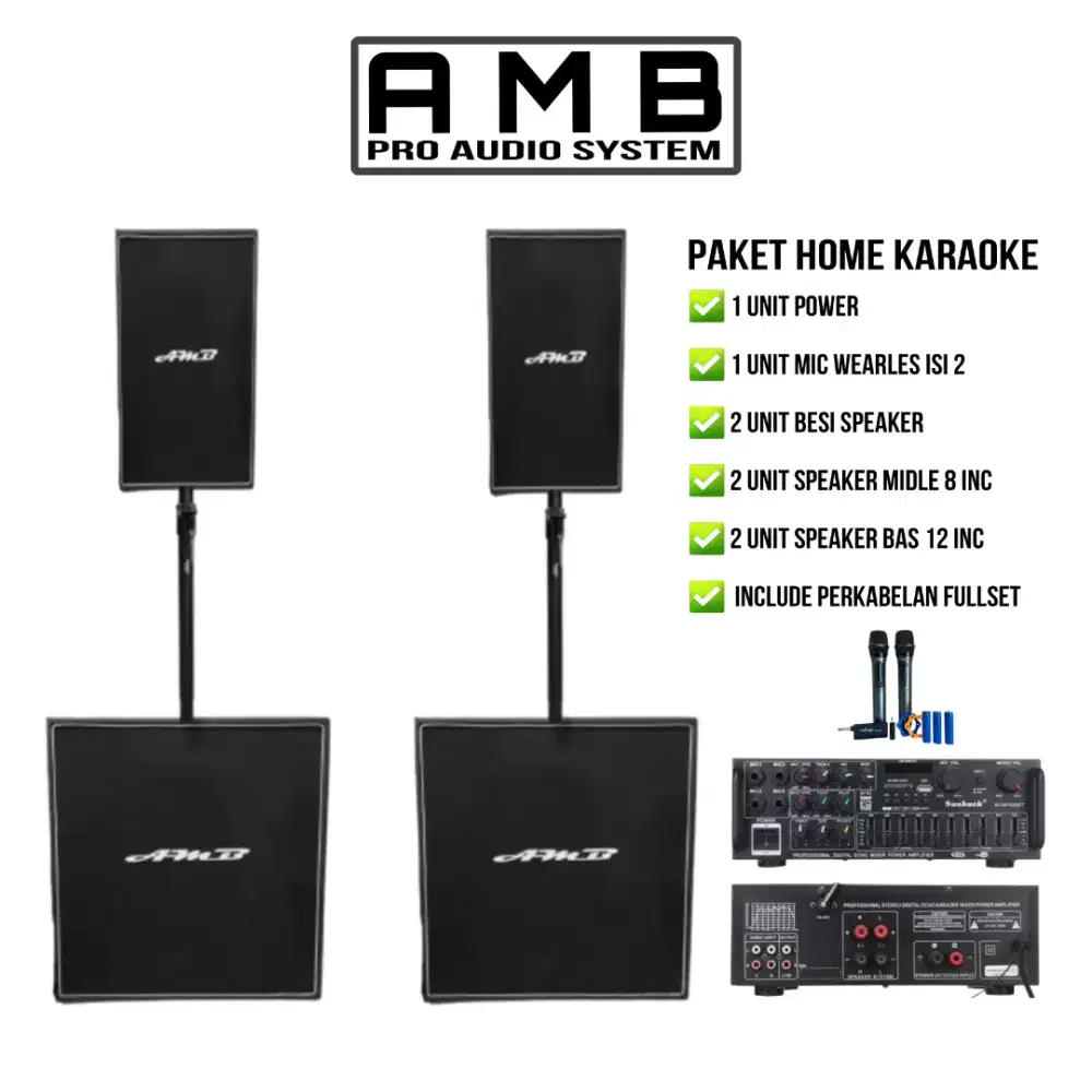 PAKET SOUND KARAOKR RUMAHAN SIAP BUNYI BARANG BARU